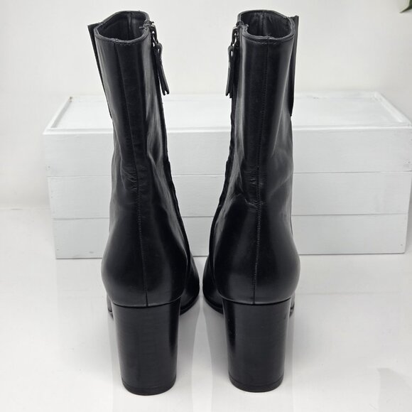 Seychelles Wild Ride Womens 10 Boots Leather Black Block Heel Zip Chelsea Moto - Picture 5 of 10